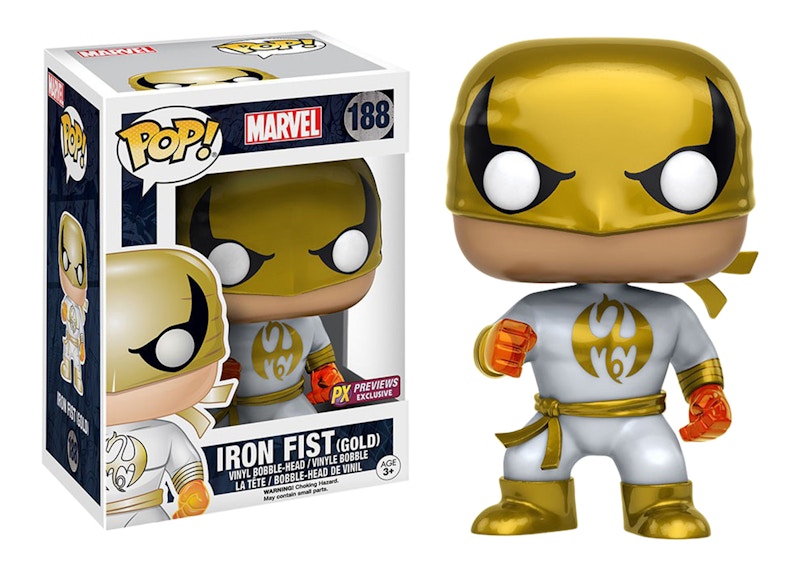 Funko Pop! Marvel Iron Fist (Gold) PX Previews Exclusive Bobble-Head #188
