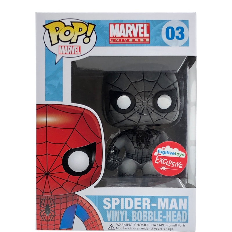 Funko Pop! Marvel Spider-Man Black and White Fugitive Toys Exclusive Bobble-Head Figure #03