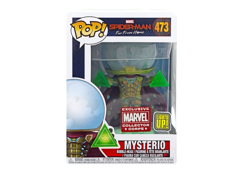 Funko Pop! Marvel Spider-Man Far From Home Mysterio Lights Up! Collector Corps Exclusive Figure #473