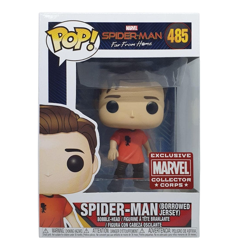 Funko Pop! Marvel Spider-Man Far From Home Spider-Man (Borrowed Jersey) Collector Corps Exclusive Bobble-Head Figure #485