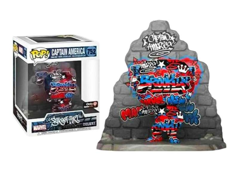 Funko Pop! Marvel Street Art Collection Captain America Deluxe GameStop Exclusive Figure #752