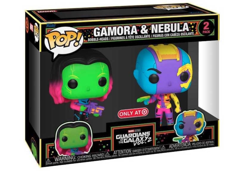 Funko Pop! Marvel Studios Guardians of the Galaxy Vol. 2 Gamora & Nebula Blacklight Target Exclusive 2-Pack