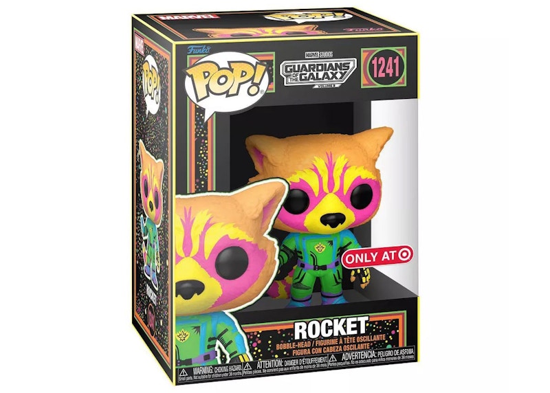 Funko Pop! Marvel Studios Guardians of the Galaxy Volume 3 Blacklight Rocket Target Exclusive Figure #1241