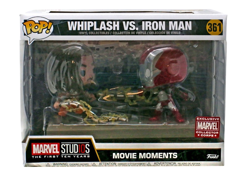 Funko Pop! Marvel Studios The First Ten Years Whiplash vs. Iron Man Movie Moments Collectors Corp Exclusive Bobble-Head #361