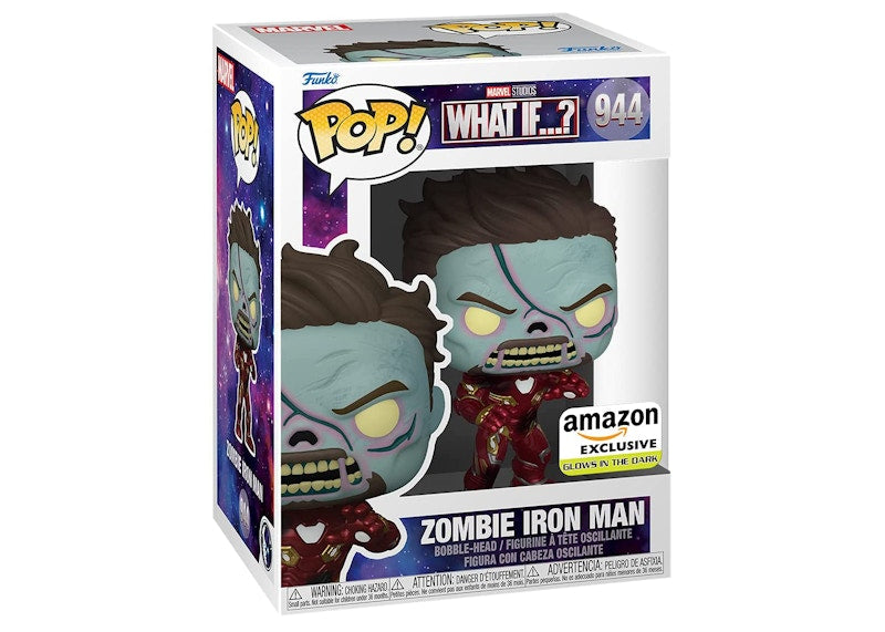 Funko Pop! Marvel Studios What If...? Zombie Iron Man GITD Amazon Exclusive Figure #944