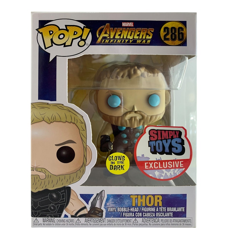 Funko Pop! Marvel The Avenders Infinity Wars Thor (Glow) Simply Toys Exclusive Figure #286