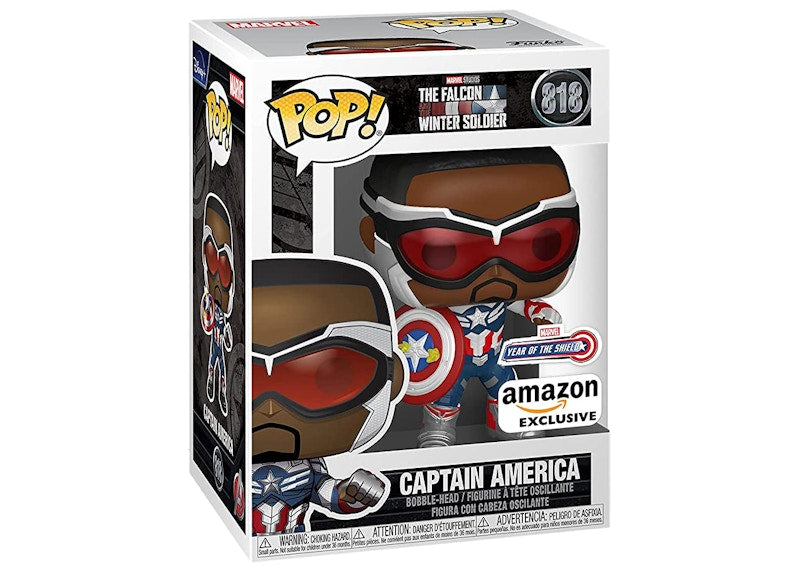 Funko Pop! Marvel The Falcon And The Winter Soldier Captain America Amazon Exclusive Figure #818