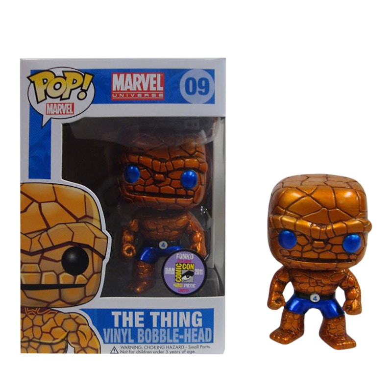 Funko Pop! Marvel The Thing (Metallic) (Blue Eyes) SDCC Figure #09