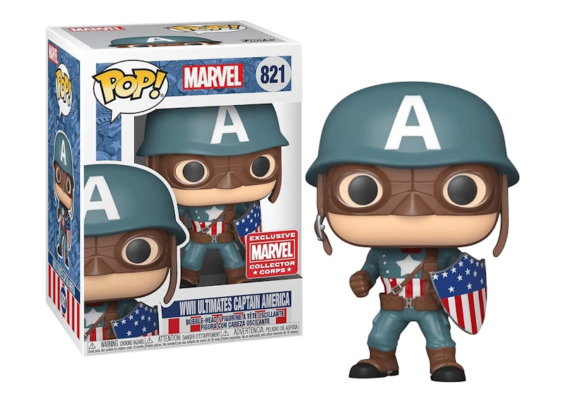 Funko Pop! Marvel WWII Ultimates Captain America Collector Corps Exclusive Figure #821