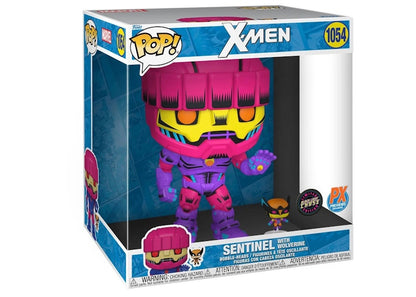 Funko Pop! Marvel X-Men Sentinel with Wolverine 10 Inch Black Light Chase Edition PX Previews Exclusive Figure #1054