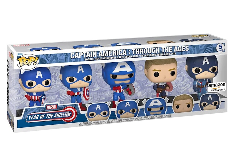 Funko Pop! Marvel Year Of The Shield Captain America: Through The Ages Amazon Exclusive 5-Pack