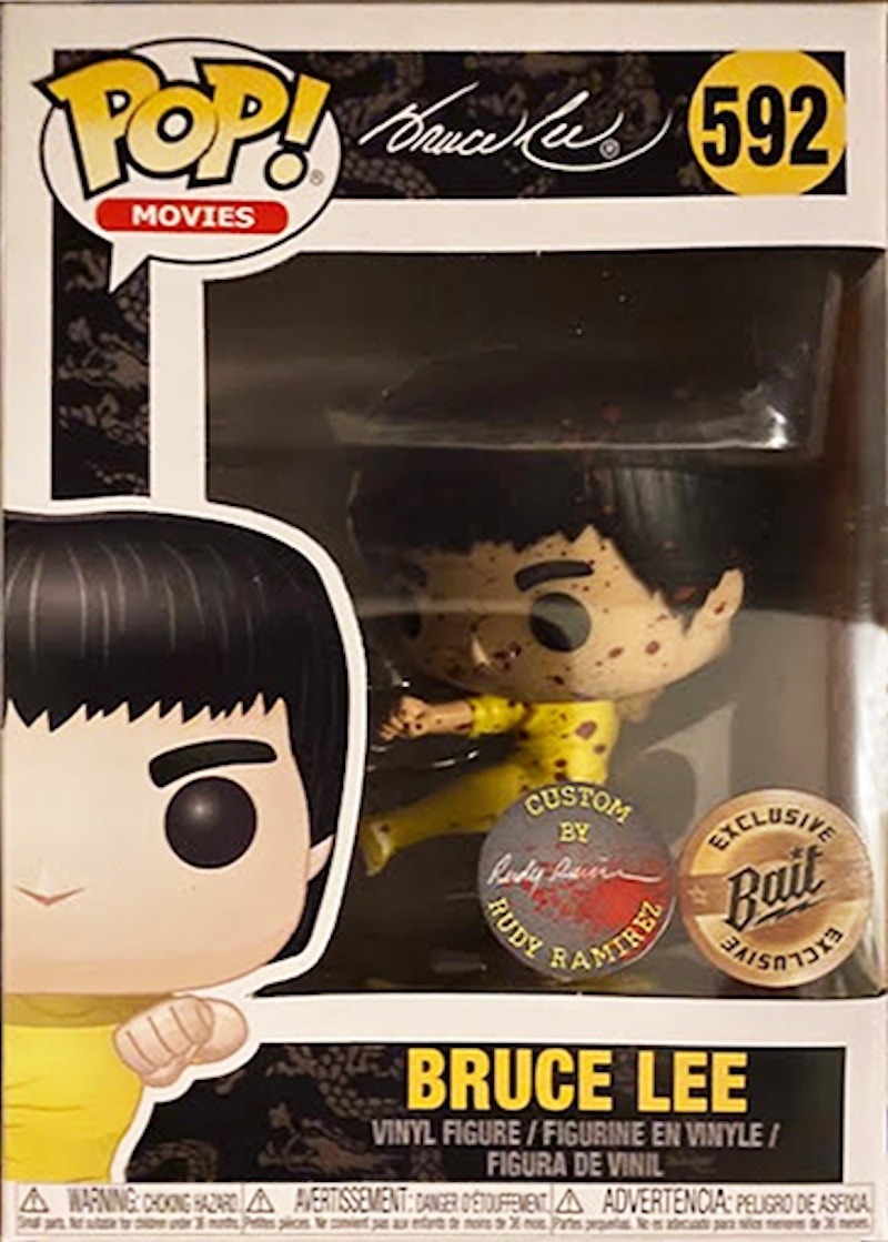 Funko Pop! Movies Bruce Lee Jump Kick (Blood Splatter) Bait Exculsive Custom by Rudy Ramirez Figure #592
