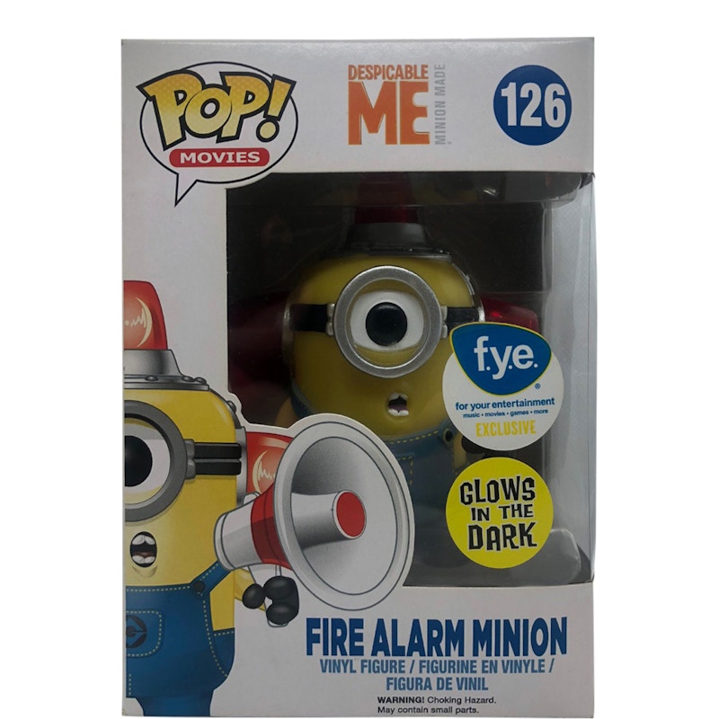 Funko Pop! Movies Despicable Me Fire Alarm Minion (Glow) FYE Exclusive Figure #126