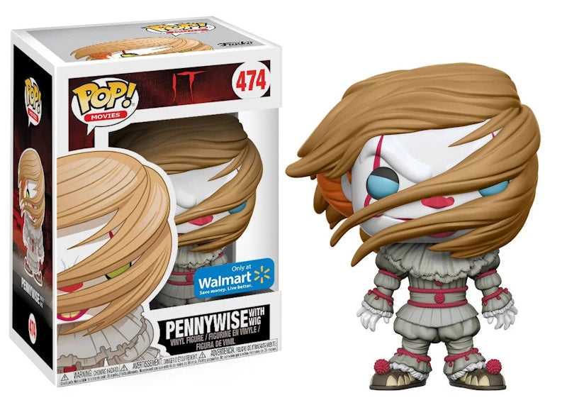 Funko Pop! Movies IT Pennywise with Wig (Blue Eyes) Walmart Exclusive Figure #474