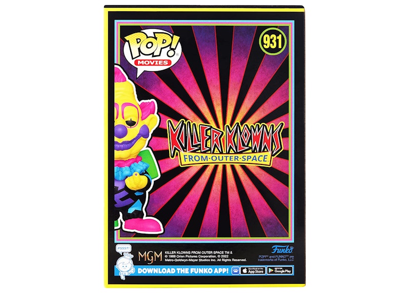 Funko Pop! Movies Killer Klowns From Outer Space Jumbo Blacklight Spirit Halloween Exclusive Figure #931