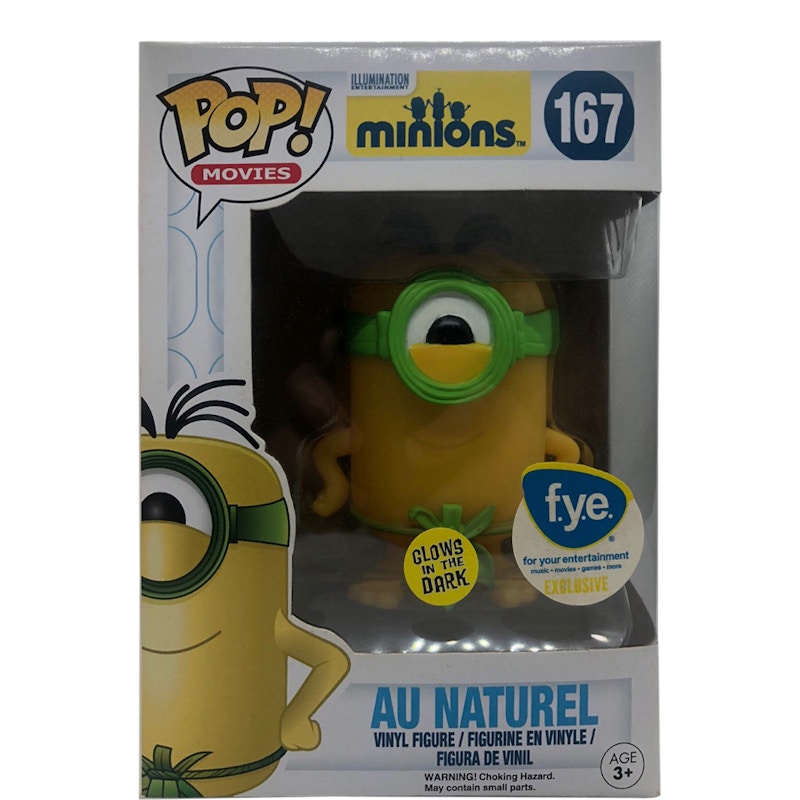 Funko Pop! Movies Minions Au Naturel (Glow) FYE Exclusive Figure #167