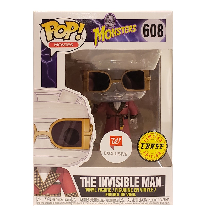 Funko Pop! Movies Monsters The Invisible Man (Clear) (Chase) Walgreens Exclusive Figure #608