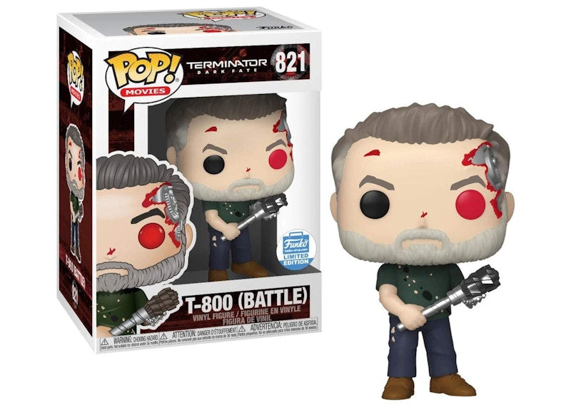 Funko Pop! Movies Terminator Dark Fate T-800 (Battle) Funko Exclusive Figure #821