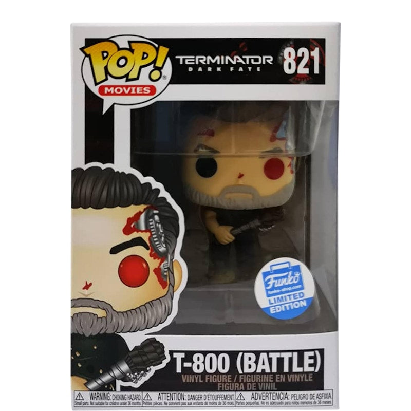Funko Pop! Movies Terminator Dark Fate T-800 (Battle) Funko Shop Edition Figure #821