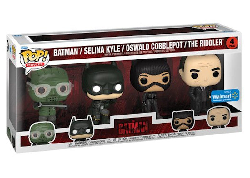 Funko Pop! Movies The Batman (Batman, Selina Kyle, Oswald Cobblepot & The Riddler) Walmart Exclusive 4-pack