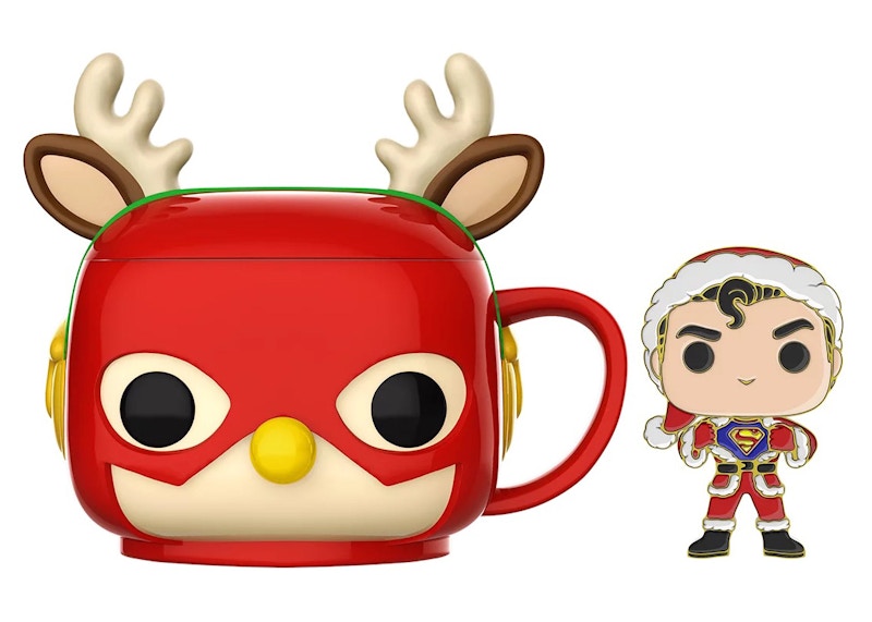 Funko Pop! Mug & Pin DC Super Heroes Holiday The Flash Mug & Superman Pin Walmart Exclusive Set