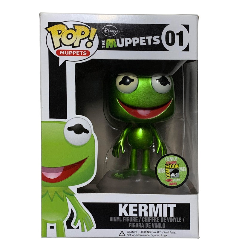 Funko Pop! Muppets Kermit the Frog (Metallic) SDCC Funko Exclusive Figure #01