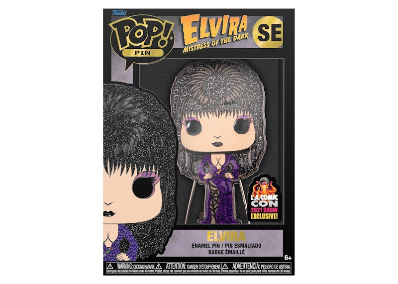 Funko Pop! Pin Elvira Mistress Of The Dark (Elvira) 2021 LA Comic Con Exclusive Pin SE