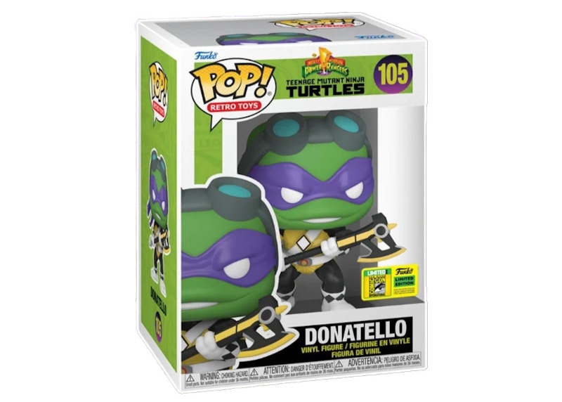 Funko Pop! Retro Toys Power Rangers x Teenage Mutant Ninja Turtles Donatello 2022 SDCC Exclusive Figure #105