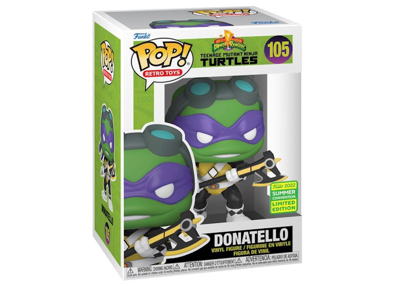 Funko Pop! Retro Toys Power Rangers x Teenage Mutant Ninja Turtles Donatello 2022 Summer Convention Exclusive Figure #105