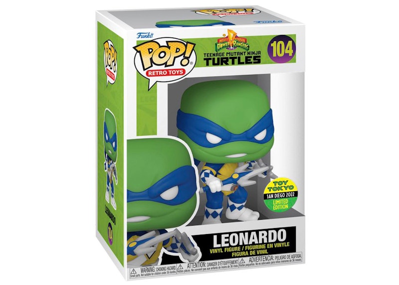 Funko Pop! Retro Toys Power Rangers x Teenage Mutant Ninja Turtles Leonardo Toy Tokyo 2022 SDCC Exclusive Figure #104