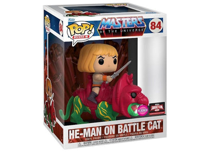 Funko Pop! Rides Masters Of The Universe He-Man on Battle Cat Flocked Target Con 2022 Exclusive Figure #84
