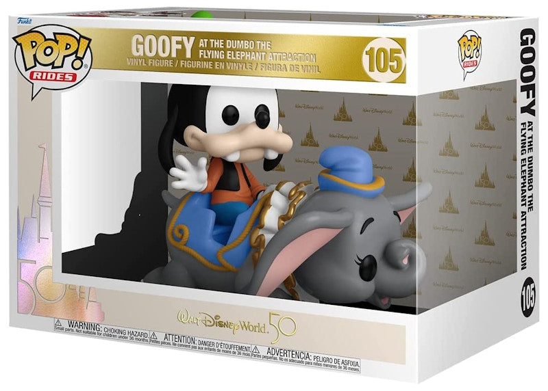 Funko Pop! Rides Walt Disney World 50th Anniversary Goofy At The Dumbo The Flying Elephant Attraction Figure #105