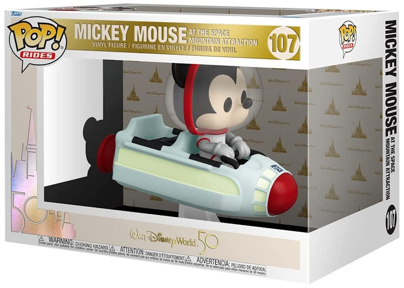 Funko Pop! Rides Walt Disney World 50th Anniversary Mickey Mouse At The Space Mountain Attraction Figure #107