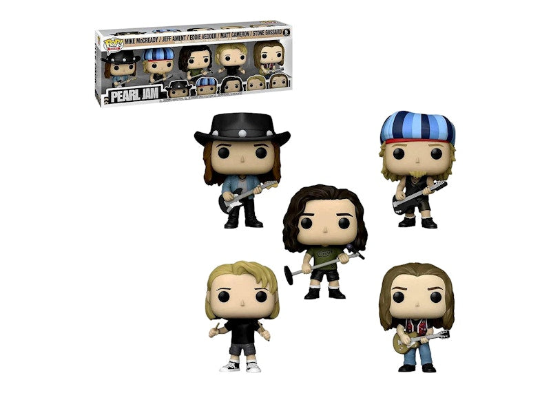 Funko Pop! Rocks Pearl Jam Mike McCready, Jeff Ament, Eddie Vedder, Matt Cameron & Stone Gossard 5 Pack