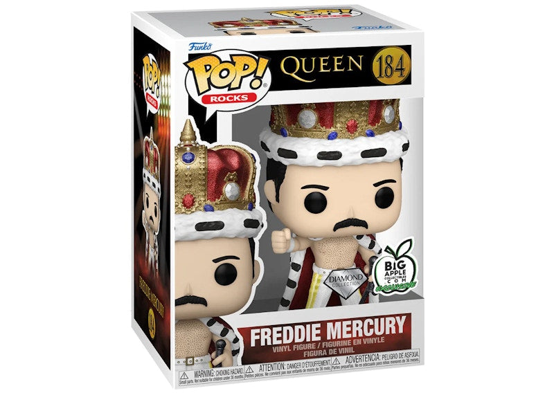 Funko Pop! Rocks Queen Freddie Mercury Diamond Collection Big Apple Collectibles Exclusive Figure #184