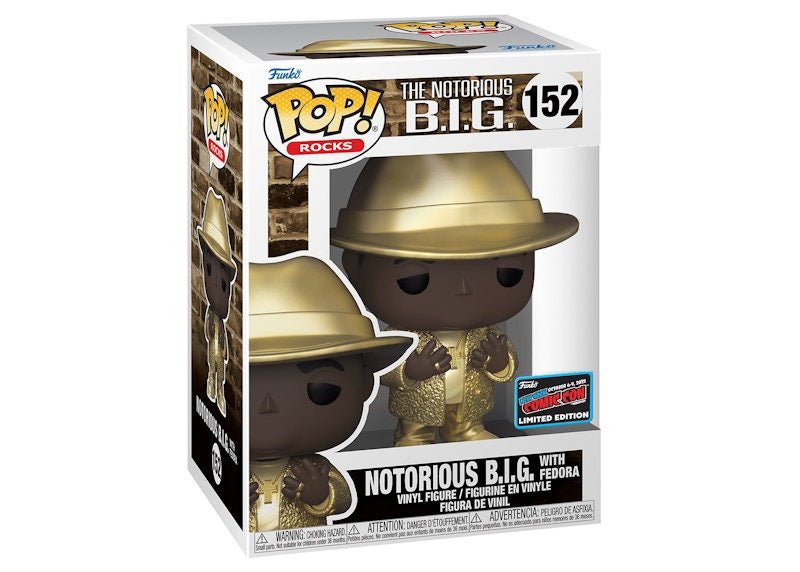 Funko Pop! Rocks The Notorious B.I.G. (Notorious B.I.G. with Fedora) 2022 NYCC Exclusive Figure #152