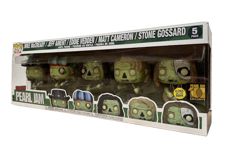 Funko Pop! Rocks Zombie Pearl Jam Mike McCready/Jeff Ament/Eddie Vedder/Matt Cameron/Stone Gossard GITD Pearl Jam Exclusive 5-Pack