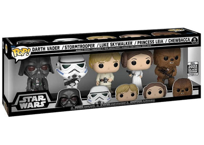 Funko Pop! Star Wars Darth Vader/Stormtrooper/Luke Skywalker/Princess Leia/Chewbacca 2022 Galactic Convention Exclusive 5-Pack