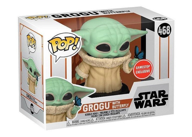 Funko Pop! Star Wars Grogu with Butterfly GameStop Exclusive Figure #468