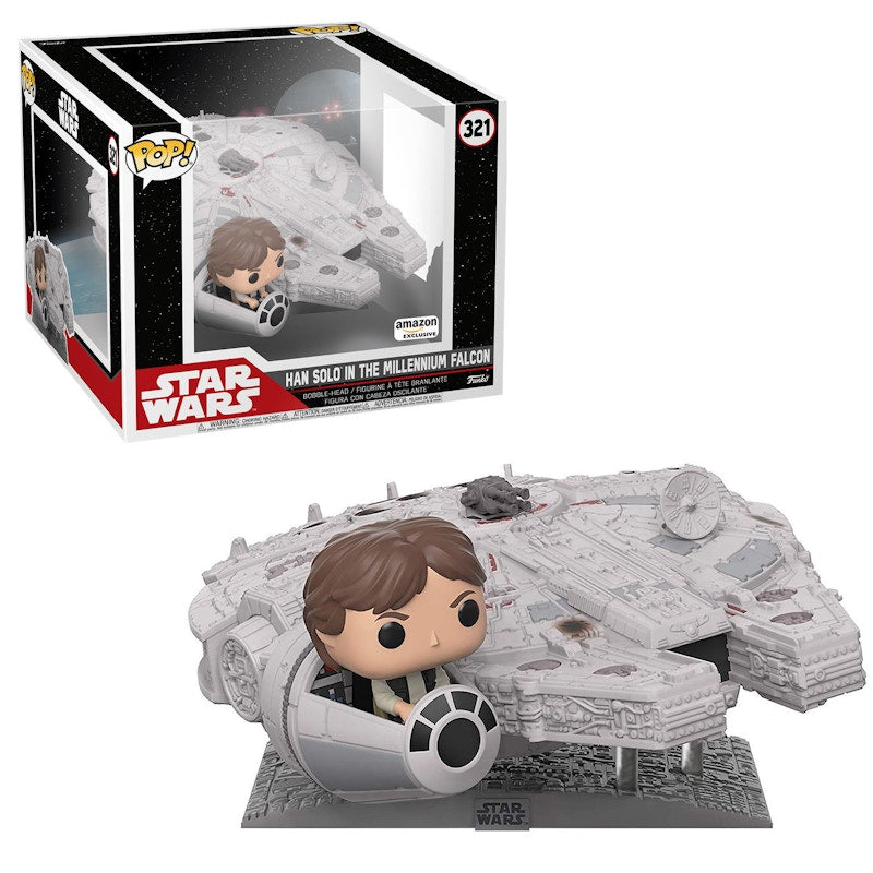 Funko Pop! Star Wars Han Solo in the Millennium Falcon Amazon Exclusive Deluxe Bobble-Head #321