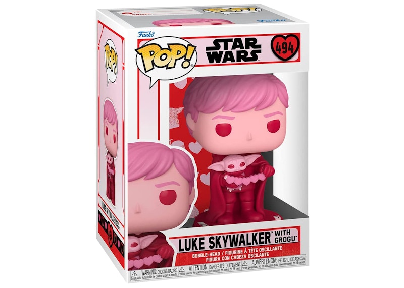 Funko Pop! Star Wars Luke Skywalker With Grogu (Valentine's Day Edition) Figure #494