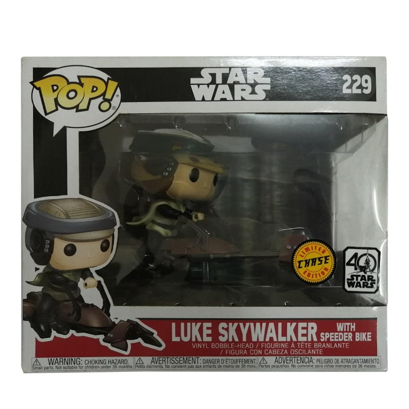 Funko Pop! Star Wars Luke Skywalker with Speeder Bike (Chase) Deluxe Figure #229