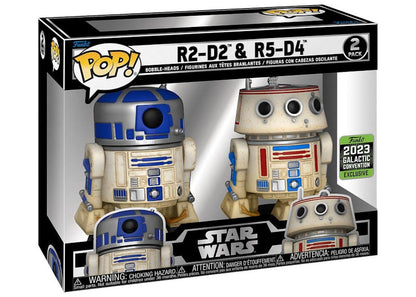 Funko Pop! Star Wars R2-D2 & R5-D4 2023 Galactic Convention Exclusive Figure 2-Pack