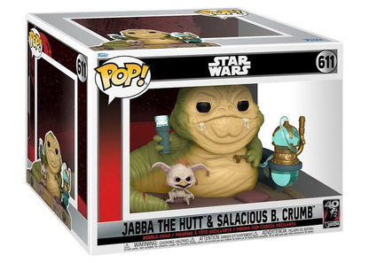 Funko Pop! Star Wars ROTJ 40th Anniversary Jabba the Hutt & Salacious B. Crumb Figure #611