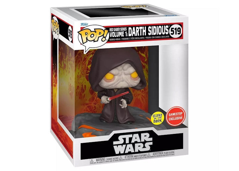 Funko Pop! Star Wars Red Saber Series Volume 1: Darth Sidious GITD GameStop Exclusive Figure #519