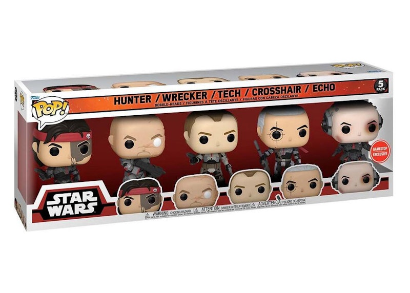 Funko Pop! Star Wars The Bad Batch: Hunter, Wrecker, Tech, Crosshair & Echo GameStop Exclusive 5-Pack