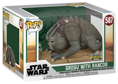 Funko Pop! Star Wars The Book of Boba Fett Grogu with Rancor Entertainment Earth Exclusive Figure #587