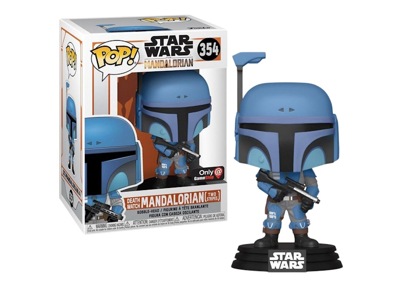 Funko Pop! Star Wars The Mandalorian Death Watch Mandalorian Two Stripes GameStop Exclusive Bobble-Head #354
