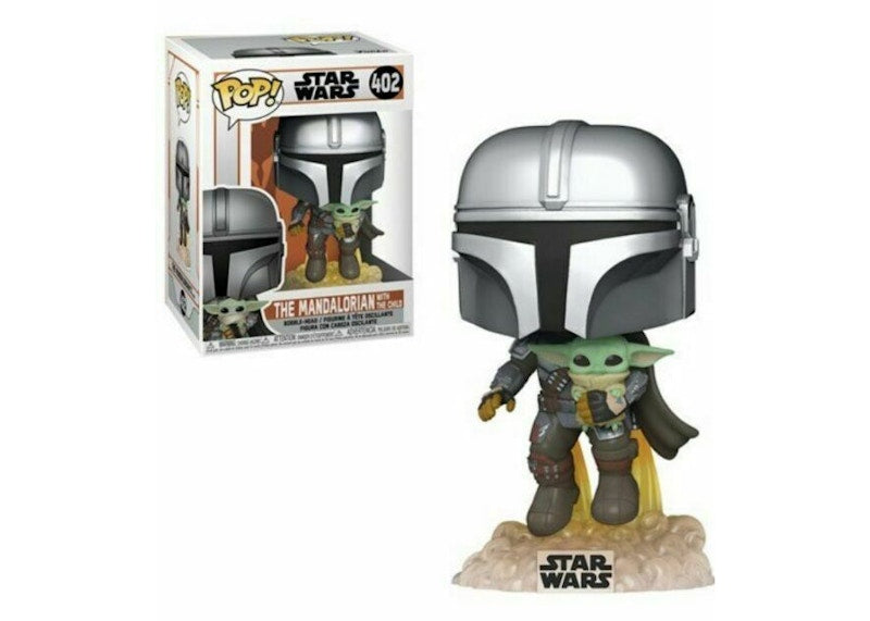 Funko Pop! Star Wars The Mandalorian Mandalorian Flying with The Child Figure #402