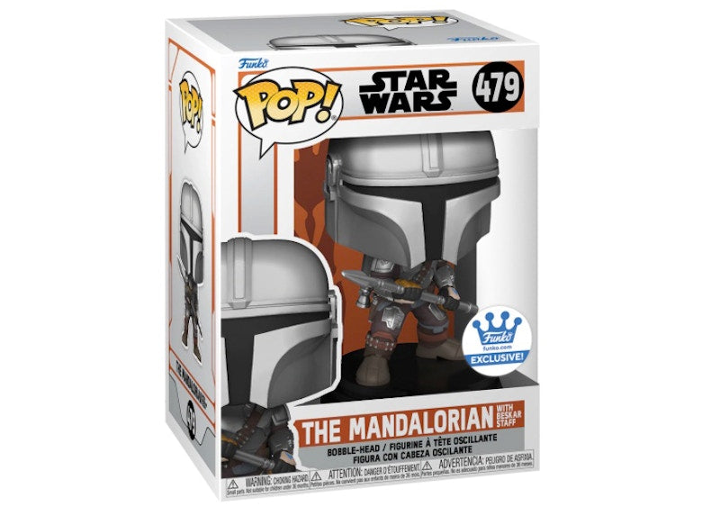 Funko Pop! Star Wars The Mandalorian With Beskar Staff Funko Shop Exclusive Figure #479